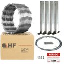 Ver imagem 2 de Cerca concertina simples galvanizada 45cm 10 metros com kit