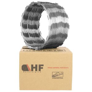 Cerca concertina simples galvanizada 45cm 10 metros com kit