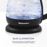 Elite Gourmet Chaleira Elétrica 1l de Vidro com Base sem Fio e Led Azul Preto - 6
