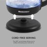 Elite Gourmet Chaleira Elétrica 1l de Vidro com Base sem Fio e Led Azul Preto - 5