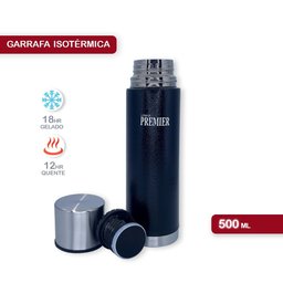 Garrafa Térmica Aço Inox Água Gelada - PRETA - 4