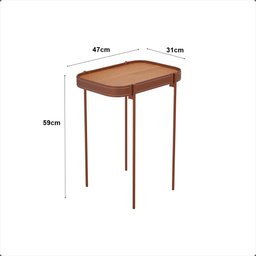 Mesa Lateral P Melin 47x31 Nature com Pes Metal Cobre Ofertamo - 6