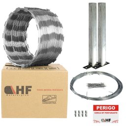Cerca concertina simples galvanizada 30cm 05 metros com kit - 3