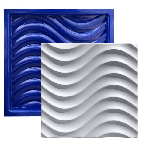 Forma 3D Gesso e Cimento ABS 1mm - Dunes 30x30 cm