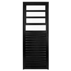 Porta de Aluminio Basculante Esquerda Linha Premium:2,10 X 0,80/preto