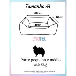 Cama Pet 60 x 60cm para Cachorro com Zíper Fofinha Coroa Rosa - 3