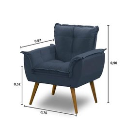 Kit 2 Poltronas Opala Luxo Azul - Adonai Estofados - 4