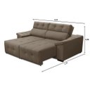 Ver imagem 2 de Sofá 3 Lugares Retrátil e Reclinável Esmeralda 2,10M Suede Capuccino