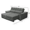 Sofá 3 Lugares Retrátil e Reclinável Esmeralda 2,10M Suede Cinza - 2