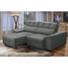 Sofá 3 Lugares Retrátil e Reclinável Esmeralda 2,10M Suede Cinza - 1