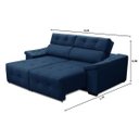 Ver imagem 2 de Sofá 3 Lugares Retrátil e Reclinável Esmeralda 2,10M Suede Azul