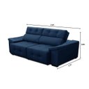 Ver imagem 3 de Sofá 3 Lugares Retrátil e Reclinável Esmeralda 2,10M Suede Azul
