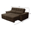 Ver imagem 2 de Sofá 3 Lugares Retrátil e Reclinável Esmeralda 2,10M Suede Marrom