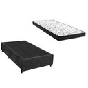 Ver imagem 1 de Cama Box Solteiro Colchão Mola Bonnel Premium + Box Suede 60x88x188 Cor:preto