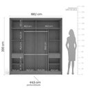 Ver imagem 2 de Guarda Roupa 2 Portas de Correr e 2 Gavetas Porto Branco/azul - Politorno