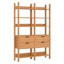 Ver imagem 2 de Closet Estante Multiuso 1,47 m X 2,20 m com 4 Gavetas e Nichos 100% MDF Dalla Costa Cor:Freijó