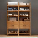 Ver imagem 4 de Closet Estante Multiuso 1,47 m X 2,20 m com 4 Gavetas e Nichos 100% MDF Dalla Costa Cor:Freijó