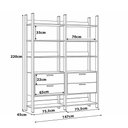 Ver imagem 3 de Closet Estante Multiuso 1,47 m X 2,20 m com 4 Gavetas e Nichos 100% MDF Dalla Costa Cor:Freijó