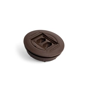 Caixa de Tomada Embutir Universal Redonda 2 Tomadas Flex Marrom