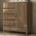 Ver imagem 2 de Cômoda Quarto 90cm 8 Gavetas 1 Porta Thales Jequitibá S01 - Mpozenato