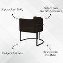 Ver imagem 3 de Poltrona Decorativa Recepção Luna Tecido Sintético Cores Base de Ferro Preta