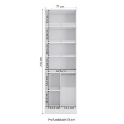 Guarda Roupa Closet Modulado Componível 2 Portas 71cm Linha Modulado Adapt N534 Kappesberg - Branco - 2