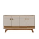 Ver imagem 2 de Buffet Aparador Aleppo 4  Portas Pés de Madeira Babus - Amendoa / Off White