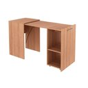 Ver imagem 1 de Mesa Multiuso Casal Retrátil ME4170 c/ 2 Nichos Amêndoa - Tecno Mobili