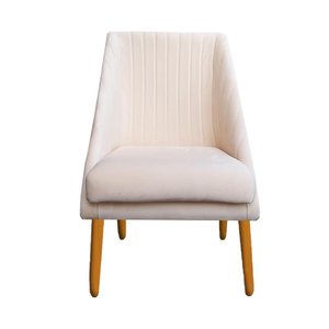 Cadeira Para Sala de Jantar Ana Pés Palito Veludo Bege D'Classe Decor
