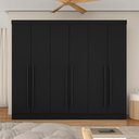 Ver imagem 2 de Guarda Roupa Casal 6 Portas 2 Gavetas Ester Preto Fosco - M.a Preto Fosco