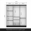 Ver imagem 7 de Guarda Roupa Casal 6 Portas 2 Gavetas Ester Preto Fosco - M.a Preto Fosco