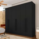 Ver imagem 1 de Guarda Roupa Casal 6 Portas 2 Gavetas Ester Preto Fosco - M.a Preto Fosco