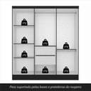 Ver imagem 6 de Guarda Roupa Casal 6 Portas 2 Gavetas Ester Preto Fosco - M.a Preto Fosco