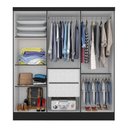 Ver imagem 4 de Guarda Roupa Casal 6 Portas 2 Gavetas Ester Preto Fosco - M.a Preto Fosco