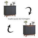 Ver imagem 5 de Buffet Aparador Flow 2 Portas Preto – EJ Móveis