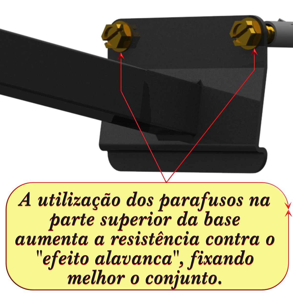 Suporte Refletor Inclinado Parede Braço 70 Cm Preto - 4