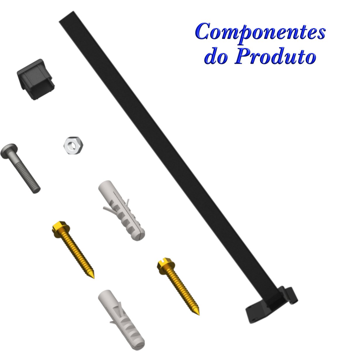 Suporte Refletor Inclinado Parede Braço 70 Cm Preto - 9