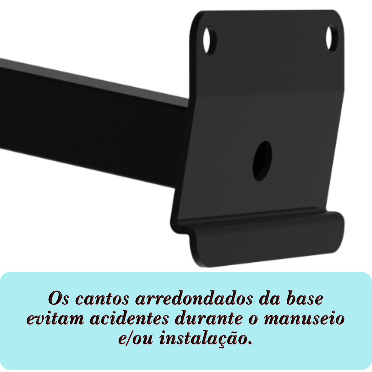 Suporte Refletor Inclinado Parede Braço 70 Cm Preto - 3