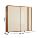 Ver imagem 4 de Guarda Roupa Casal Acácia 2 Portas de Correr 4 Gavetas Freijo-Off White-Titanium
