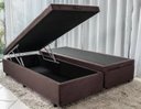 Ver imagem 3 de Cama Box Bau Bipartido Casal Suede Premium Santo Box Bipartido 47x138x188:marrom