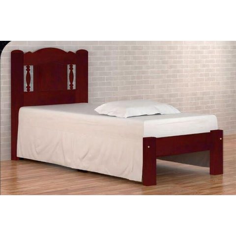 Cama de Solteiro Atenas de Madeira Maciça Angelim Pedra/tauari - Cor Mogno