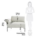 Ver imagem 4 de Sofá Modular Industrial com Braço Esquerdo Basileia 120cm Yescasa Veludo Tx Bege Off White
