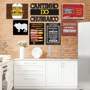 Placas Área Gourmet e Escritas Cantinho do Churrasco