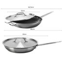 Ver imagem 2 de Jogo 2 Frigideiras com Tampa Brinox Profissional em Aço Inox 24cm e 32cm Fundo Triplo Restaurante