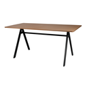 Ver imagem 1 de Mesa de Jantar Horizonte Mdf Marrom Claro Base em Aço 160cm Waw Design