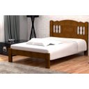 Ver imagem 1 de Cama Queen Size Atenas de Madeira Maciça Angelim Pedra/tauari - Cor Imbuia