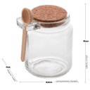 Ver imagem 3 de Conjunto 4 Pote Porta Temperos de Vidro Tampa de Rolha 240ml Colher de Bambu Lyor