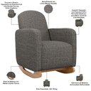 Ver mais imagens de Poltrona de Amamentação com Balanço e Puff Orgânico Saori W01 Linho Mescla Chumbo - Lyam Decor