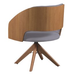 Poltrona Decorativa Giratória Núbia para Sala de Estar Veludo Cinza - Mobília Mobília - 3