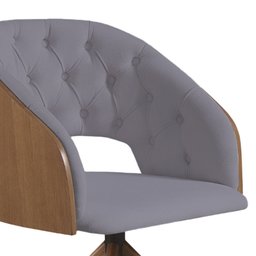 Poltrona Decorativa Giratória Núbia para Sala de Estar Veludo Cinza - Mobília Mobília - 2
